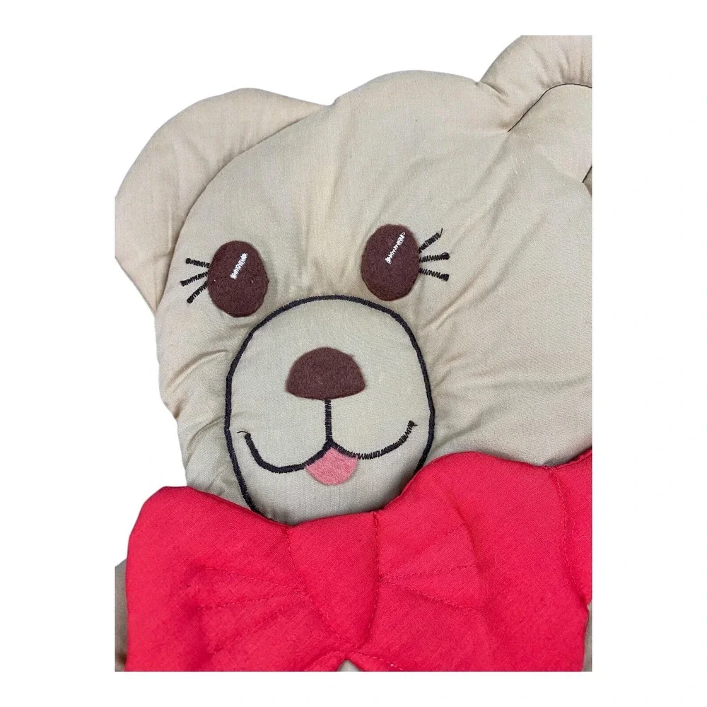Vintage 90s Bear Flat Plush Wall Hanging Nursery Decor Infant Retro‎ Baby Room